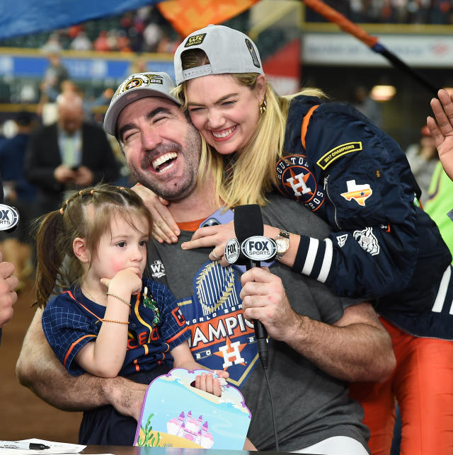 Kate Upton celebrates Justin Verlander after Astros' World Series win