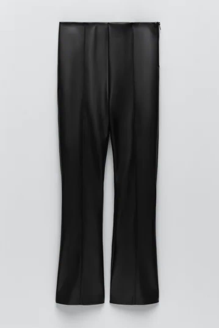 10) Faux Leather Flared Leggings