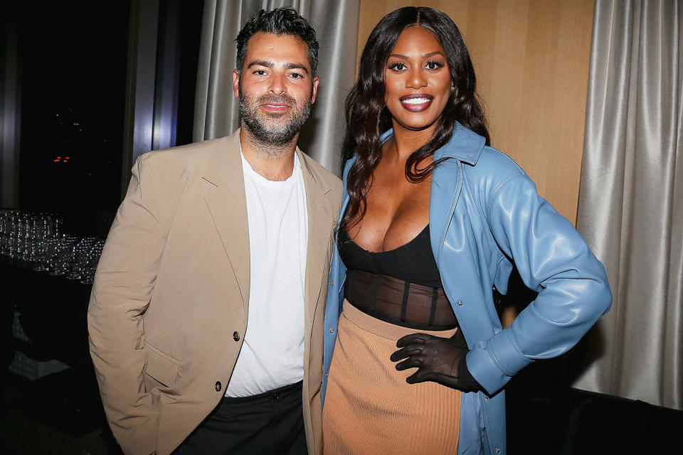 <p>Laverne Cox puts her gloves on for Jonathan Simkhai's NYFW dinner at Ian Schrager's PUBLIC hotel, where guests enjoyed Casamigos tequila, on Sept. 12.</p>