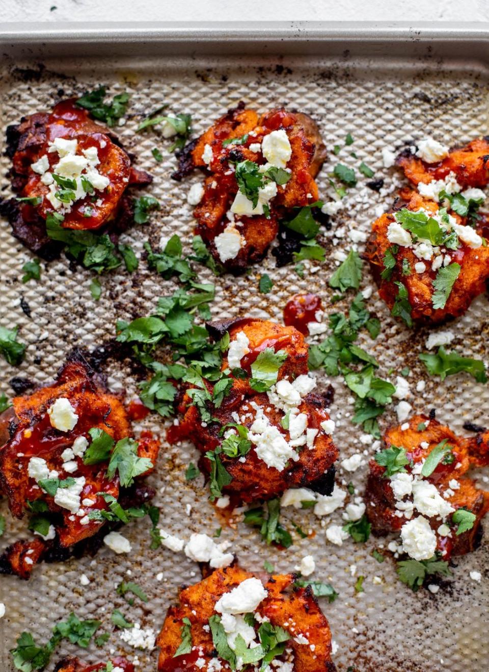 Crispy Smashed Sweet Potatoes