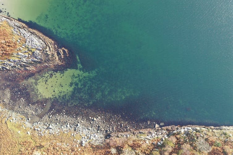 Aerial shot of the west coast of Scotland