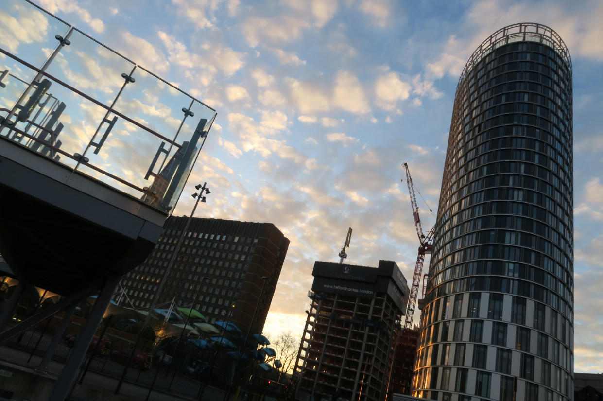 Construction works by Telford Homes in Stratford, east London