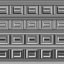 <p>Many viewers look at this illusion and see elaborately decorated rectangles, like picture frame decorations or panels on a coffer. But if you look again, <a href="https://www.popularmechanics.com/science/a33224851/how-many-circles-viral-coffer-illusion/" rel="nofollow noopener" target="_blank" data-ylk="slk:the effect is made;elm:context_link;itc:0;sec:content-canvas" class="link ">the effect is made</a> by floating circles that are perpendicular to the striped background.</p>