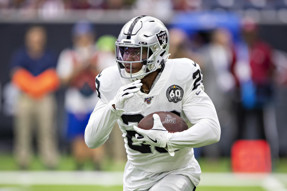 Josh Jacobs #28 of the Oakland Raiders 