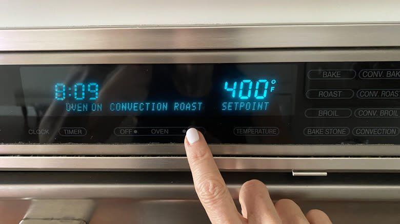 setting the oven to 400