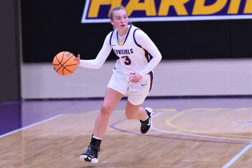 HSU senior Parris Palmer is a double-figure scorer for the Cowgirls.
