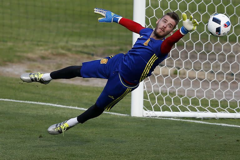 El arquero De Gea, uno de los candidatos a jugar el lunes en la Eurocopa