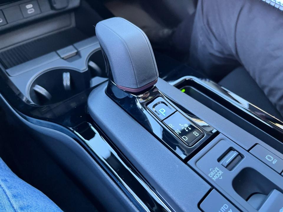2023 Toyota Prius Prime plug-in hybrid center console and shifter