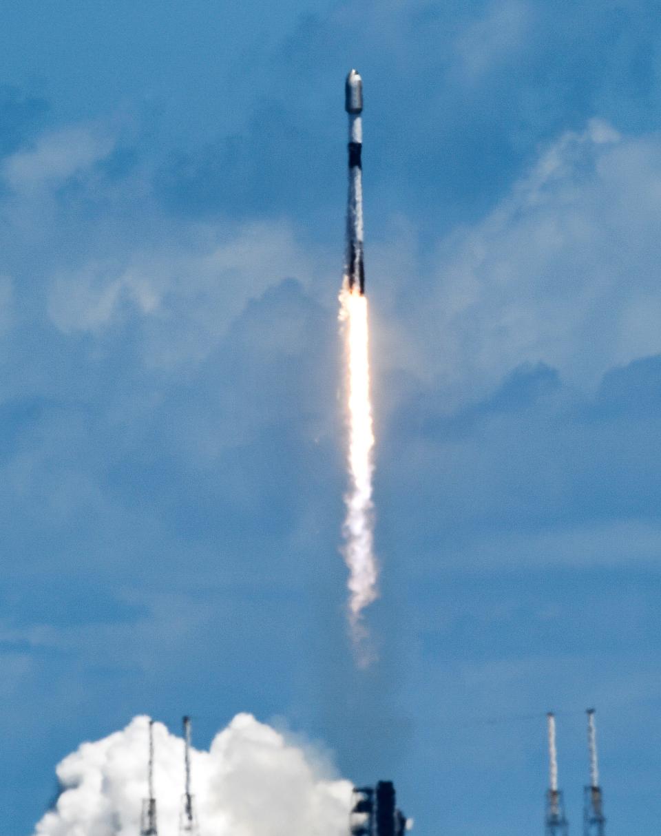 A SpaceX Falcon 9 rocket lifts off Monday from Cape Canaveral Space Force Station.