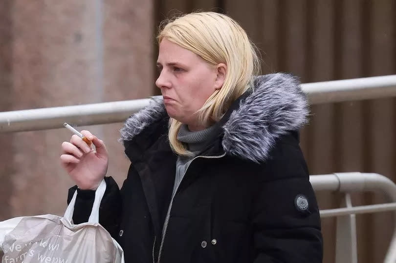 Amy Briers outside Liverpool Crown Court following an earlier hearing