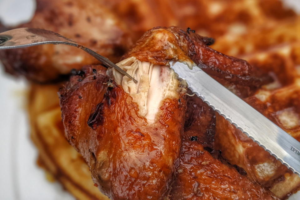 close-up of chicken wing