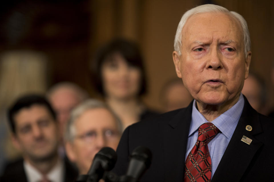 Sen. Orrin Hatch (R-Utah) has served in the Senate since 1977. The Salt Lake Tribune editorial board thinks Hatch has stayed in the chamber too long. (Photo: Bloomberg/Getty Images)