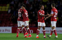 Soccer Football - Carabao Cup Second Round - Watford vs Bristol City - Watford, Britain - August 22, 2017 Bristol City's Freddie Hinds celebrates scoring their first goal Action Images via Reuters/Andrew Couldridge