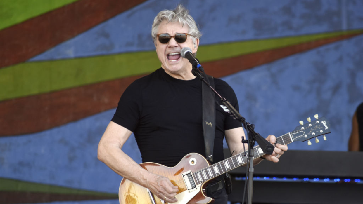  Steve Miller of the Steve Miller Band performs during the 2018 New Orleans Jazz & Heritage Festival at Fair Grounds Race Course on May 6, 2018 in New Orleans, Louisiana. . 