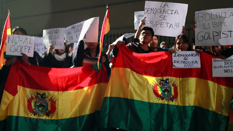 Demonstration in support of President Luis Arce after a failed coup attempt by the Bolivian armed forces, in La Paz