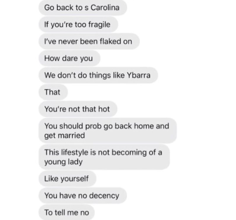 abusive messages from rejected date