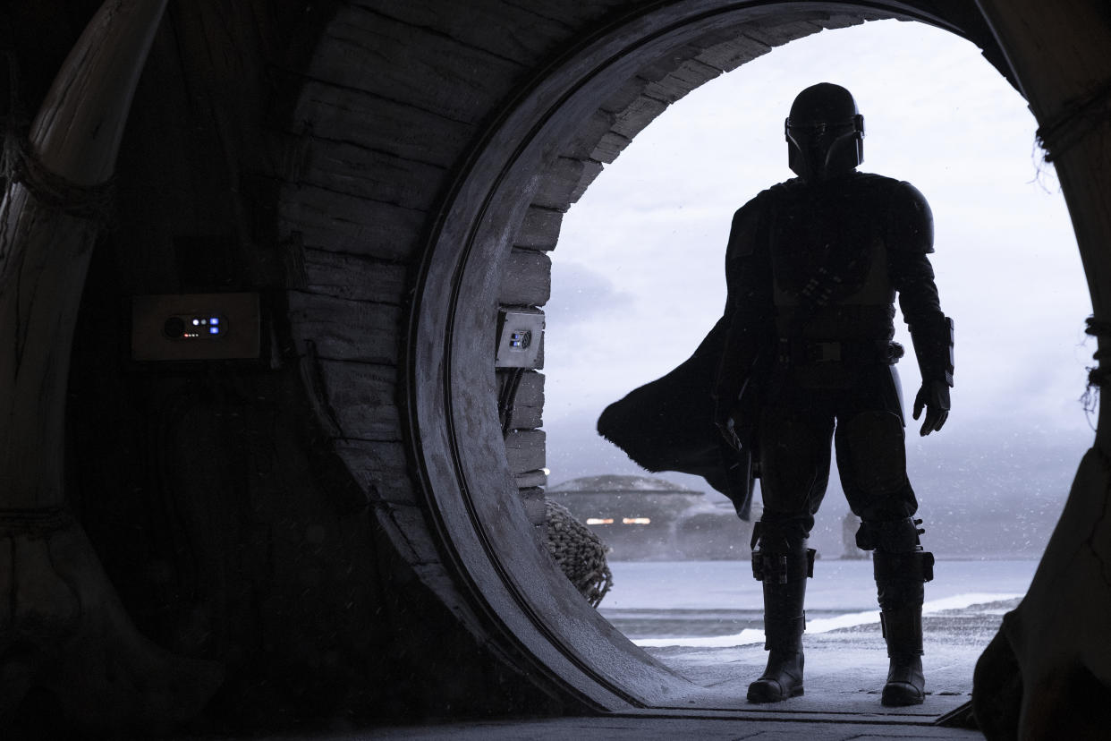 The Mandalorian (Pedro Pascal) in Lucasfilm's The Mandalorian. (Disney)