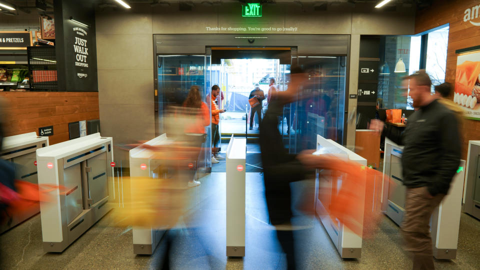 Amazon Go opens to the Public in Seattle, Washington, on January 22, 2018. (Photo by Alex Tsway/Sipa USA)