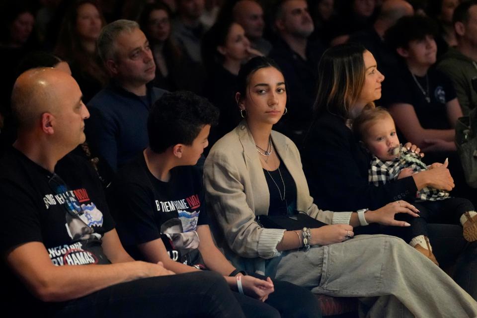 Mika Alexander is shown by her family at the Jewish Community Center, in Tenafly. Approximately 400 people attended a rally for Mika's older brother, Edan Alexander and the other estimated 200 people who were kidnapped on October 7. Wednesday, November 8, 2023