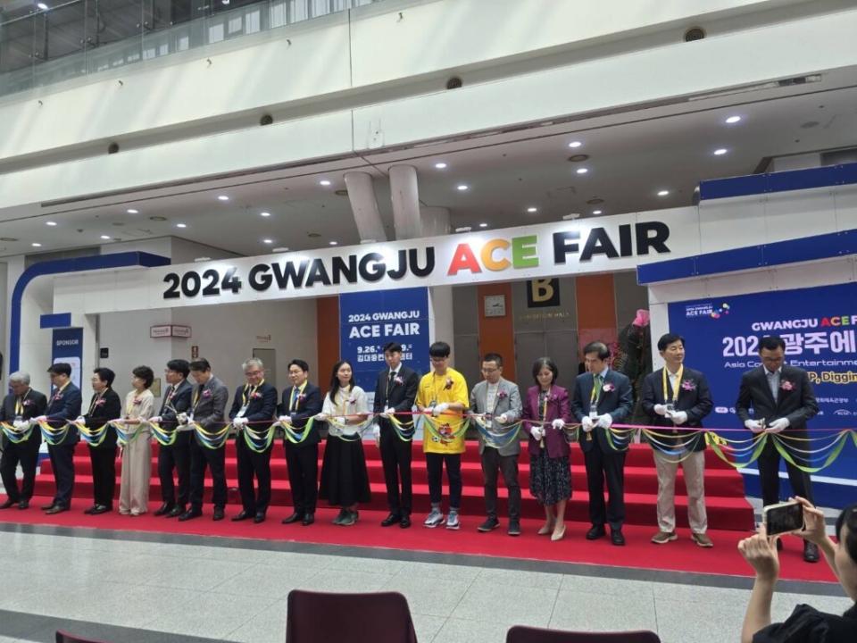 圖說：台北市影音公會總幹事蔡富丞應邀出席2024韓國光州ACE FAIR開幕剪綵活動。（照片提供/北市影音公會）