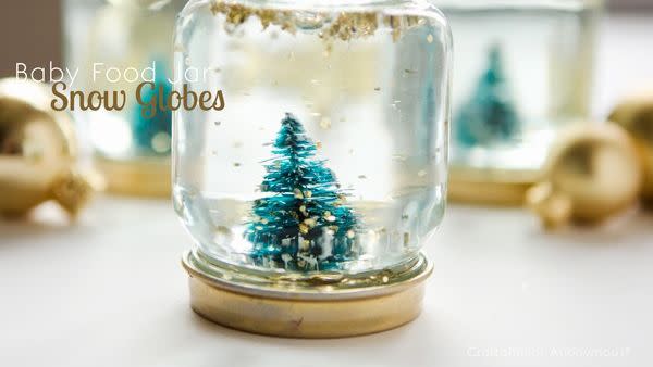 diy snow globe baby food jars