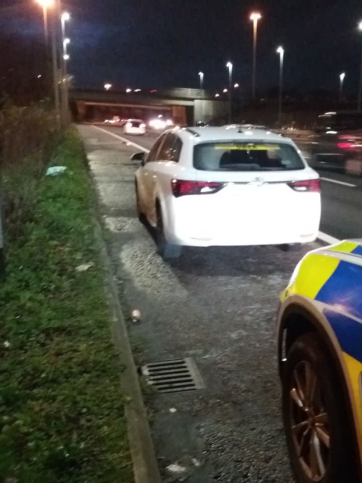 North West Motorway police posted an image of the driver's car on their Facebook page. (North West Motorway police)