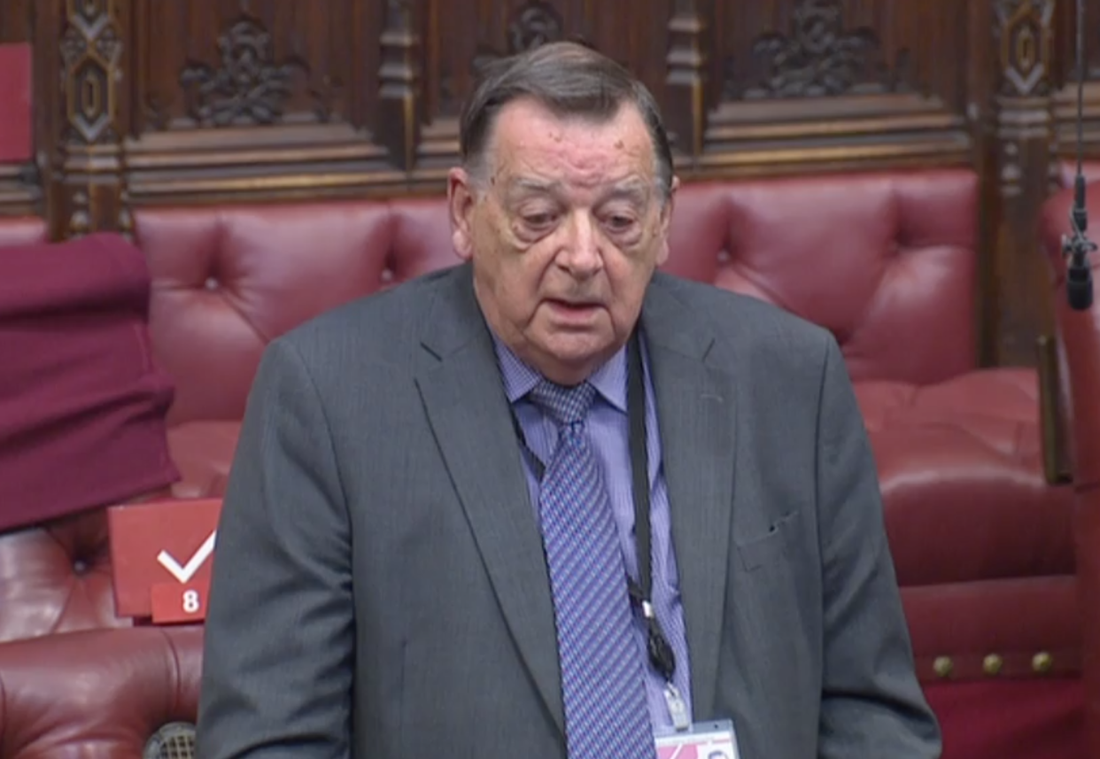Lord Griffiths in the House of Lords during his speech about child poverty  (House of Lords)