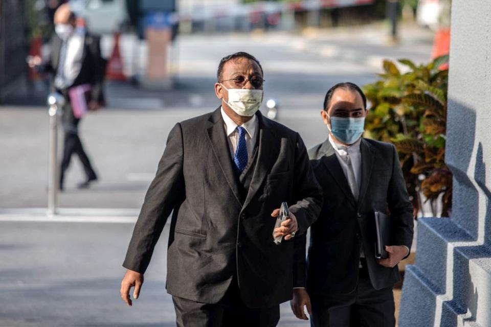 Lawyer Mohd Khairul Azam Abdul Aziz is pictured at the Kuala Lumpur Court Complex August 3, 2021. ― Picture by Firdaus Latif