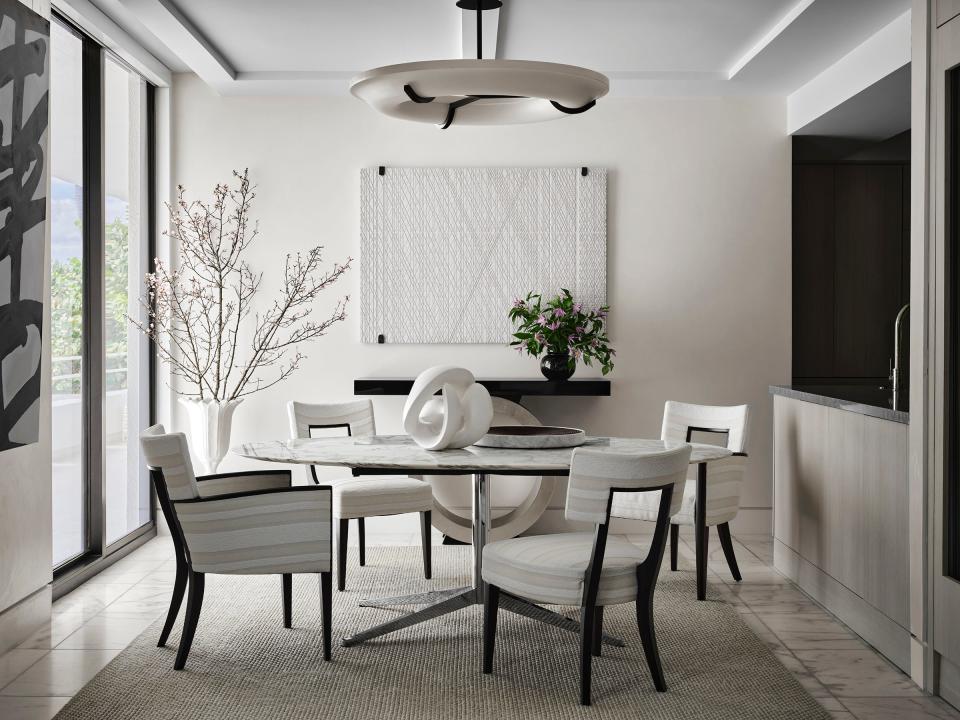 This photograph of the dining room Jonathan Savage designed for his Ibis Isle condominium in Palm Beach was used as the cover image of his upcoming book, “The Savage Style.”