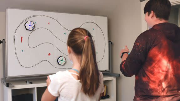 You can program a track and have two Roots race -- on a whiteboard.