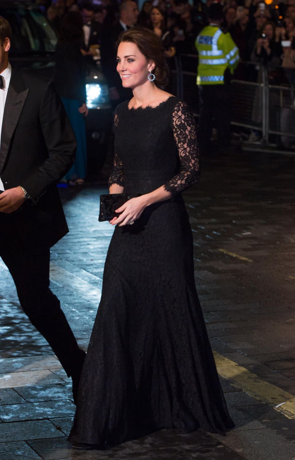 Kate also wore the same dress in 2014 to the Royal Variety Show, when she was pregnant with Princess Charlotte. Photo: Getty Images