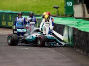 Lewis Hamilton to start from pit lane after crashing out of Brazilian Grand Prix qualifying as Valtteri Bottas takes pole