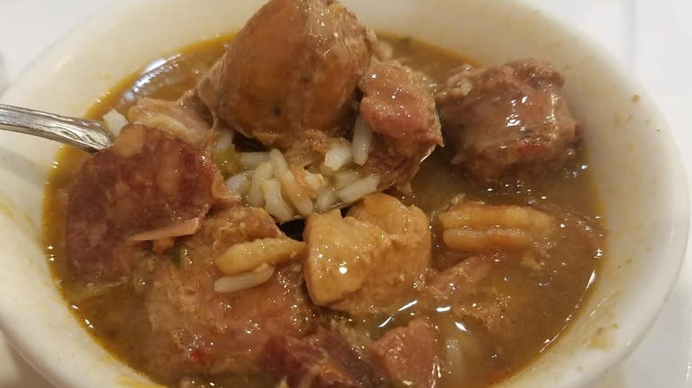Leah Chase with Creole dish