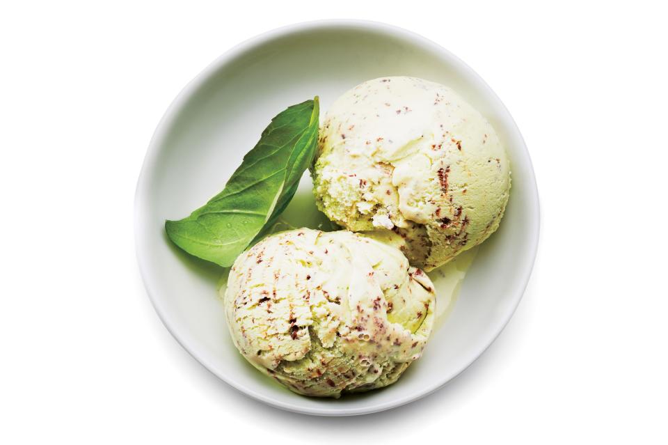 Mr. and Mrs. Miscellaneous Basil-Chip Ice Cream