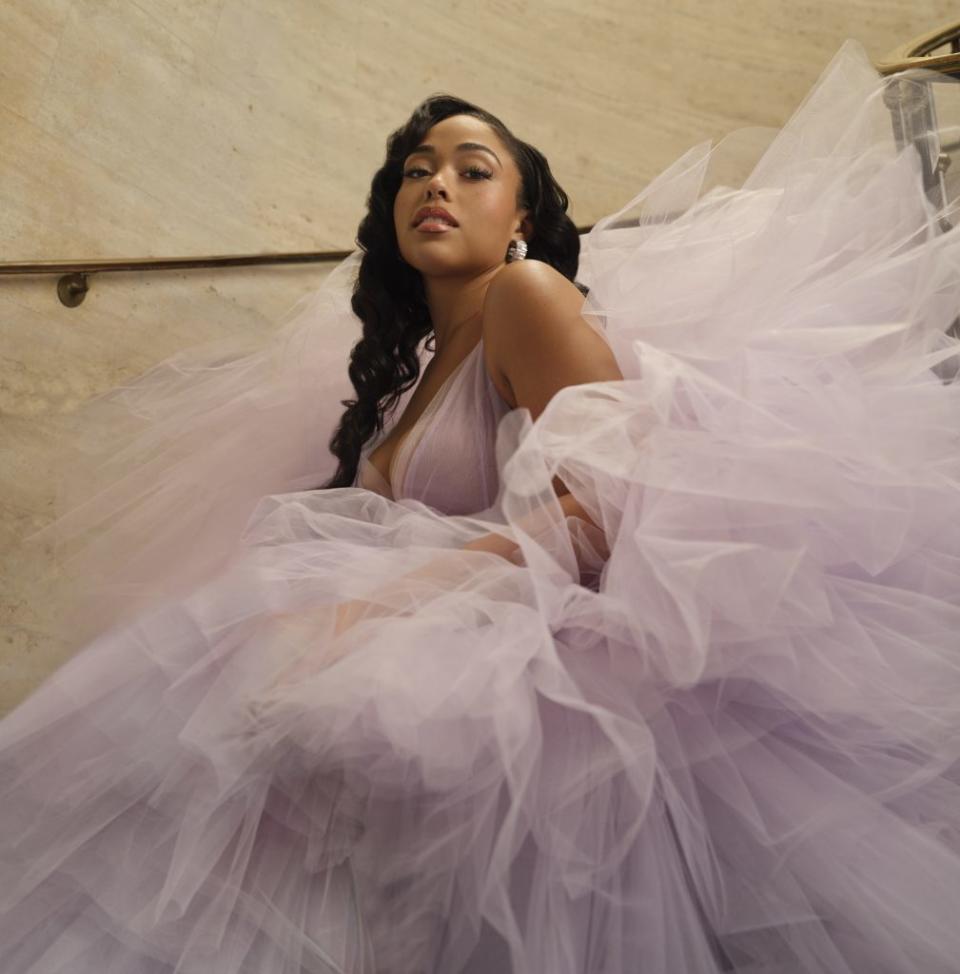 Jordyn Woods in a Matthew Reisman Collection dress, <a href="https://fave.co/3nHoAqk" rel="noopener" target="_blank" data-ylk="slk:Christian Louboutin pumps;elm:context_link;itc:0;sec:content-canvas" class="link ">Christian Louboutin pumps</a>, <a href="https://fave.co/3CEYQB2" rel="noopener" target="_blank" data-ylk="slk:Yun Yun Sun earrings;elm:context_link;itc:0;sec:content-canvas" class="link ">Yun Yun Sun earrings</a> and a <a href="https://fave.co/3pYoLQD" rel="noopener" target="_blank" data-ylk="slk:Yun Yun Sun ring;elm:context_link;itc:0;sec:content-canvas" class="link ">Yun Yun Sun ring</a>.<br>Photo by <a href="https://www.instagram.com/sheekswinsalways/?hl=en" rel="nofollow noopener" target="_blank" data-ylk="slk:Shaniqwa Jarvis;elm:context_link;itc:0;sec:content-canvas" class="link ">Shaniqwa Jarvis</a>