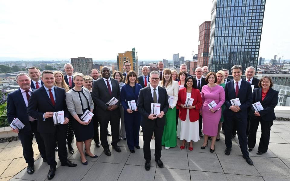 Sir Keir Starmer and his shadow cabinet pictured during their general election manifesto launch in Manchester in June