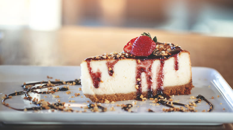 slice of cheesecake with toppings