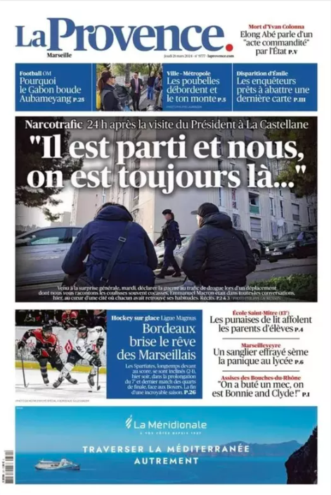 La Une de la Provence du jeudi 21 mars 2024