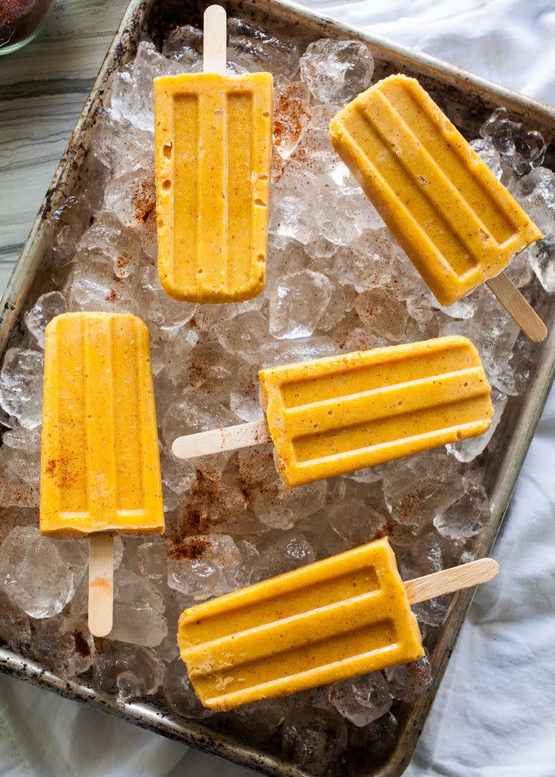 Sweet and Creamy Mango Chili Paletas