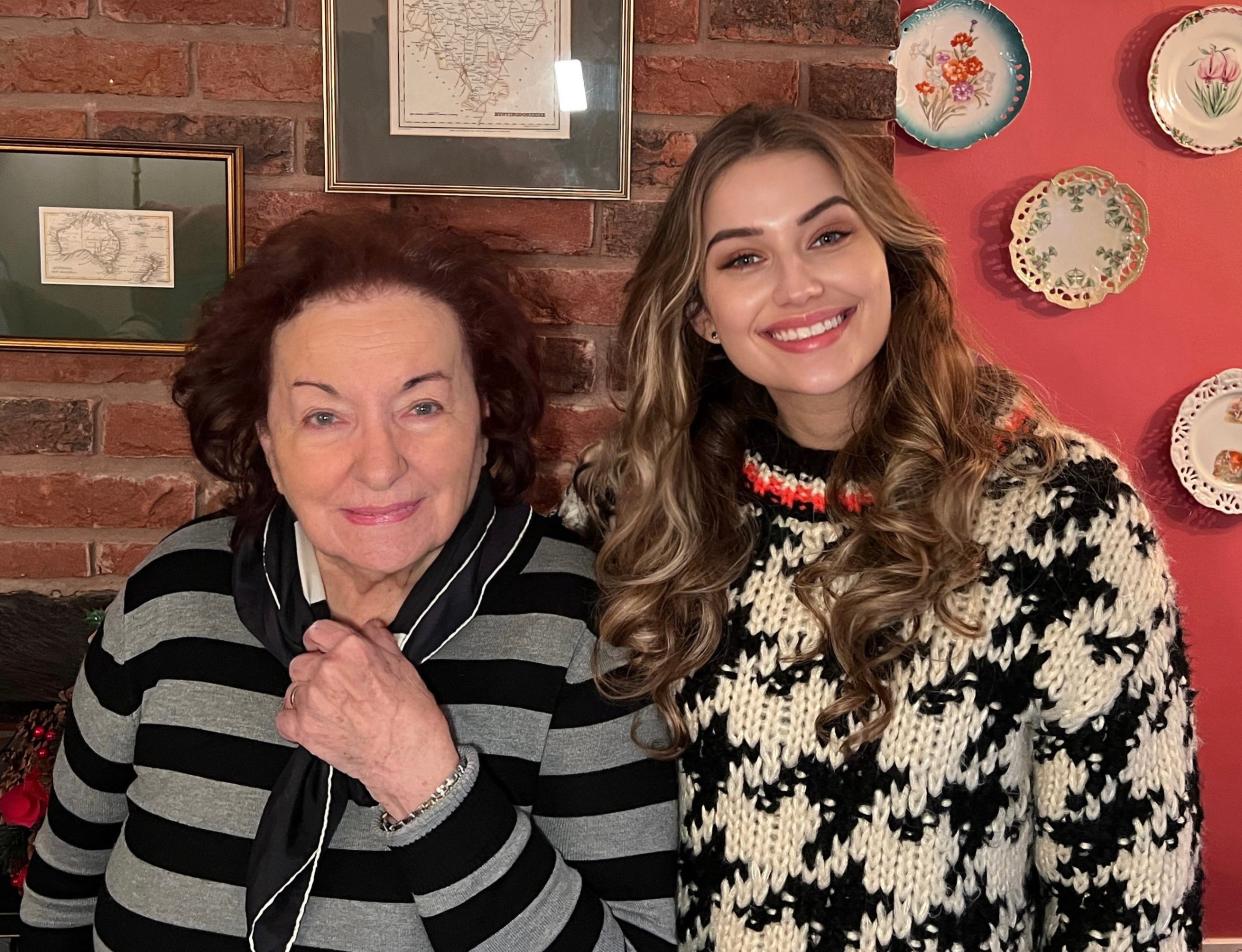 Sarah Palmyra and her grandmother, Nevenka.