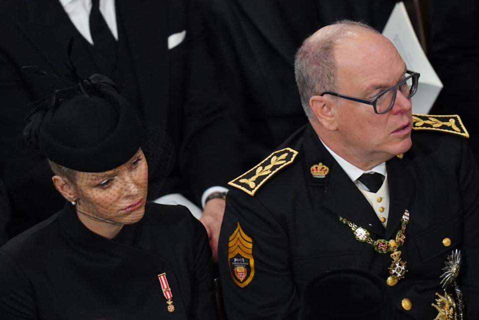 Prince Albert II and Princess Charlene of Monaco attended the state funeral of Queen Elizabeth II in September 2022 (Getty Images)