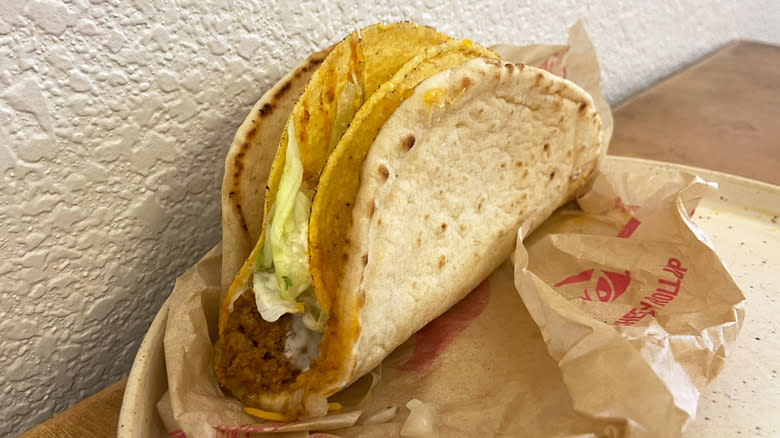 Cheesy Gordita Crunch on Plate