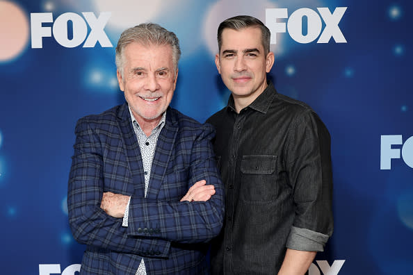 LOS ANGELES, CALIFORNIA – DECEMBER 13: (L-R) John Walsh and Callahan Walsh attends the 2023 FOX Winter Junket at Fox Studio Lot on December 13, 2023 in Los Angeles, California. (Photo by Leon Bennett/Getty Images)