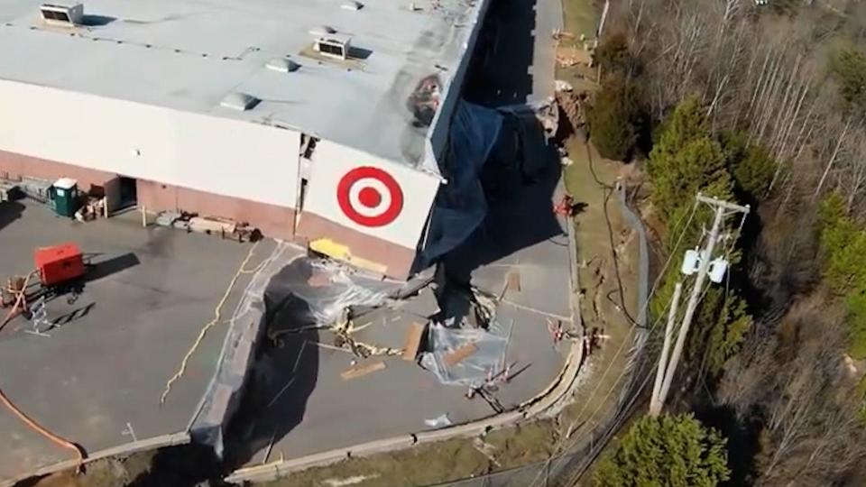 A Target store in Barboursville, West Virginia has been closed for a "prolonged period" after slipping hillside caused it to partially collapse in February 2024.