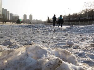 Icy ground in Beijing