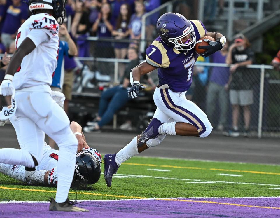 Smithsburg's Ashton Redman scampers into the end zone for a touchdown against FSK.