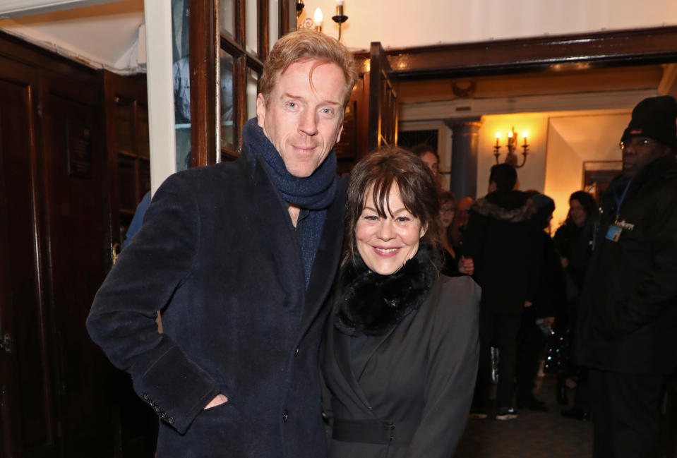 LONDON, ENGLAND - JANUARY 23:  Damian Lewis and Helen McCrory arrive at the press night performance of 