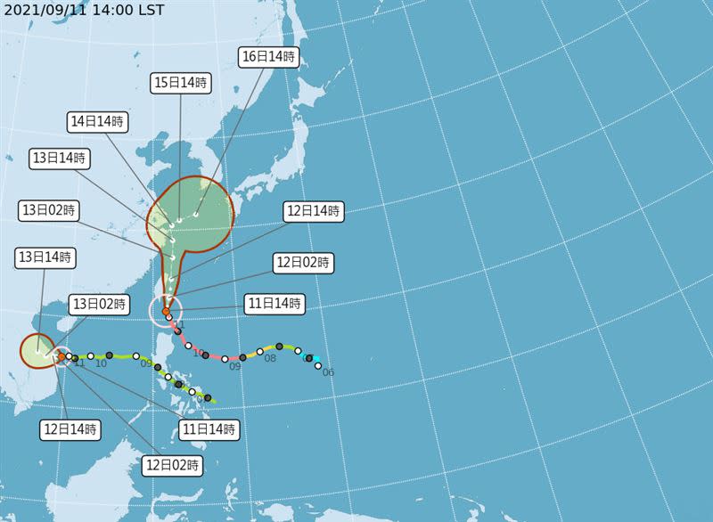 中颱璨樹逼近台灣。（圖／中央氣象局）