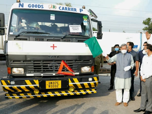 Uttarakhand Chief Minister Tirath Singh Rawat flag off Oxygen Express