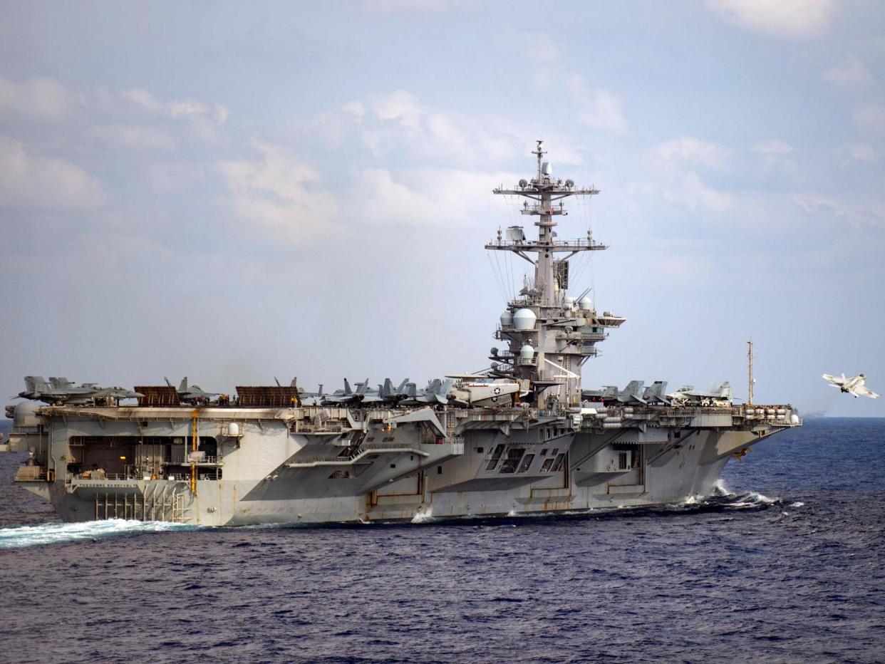 The nuclear aircraft carrier is currently docked in Guam: Nicholas V Huynh (AFP)